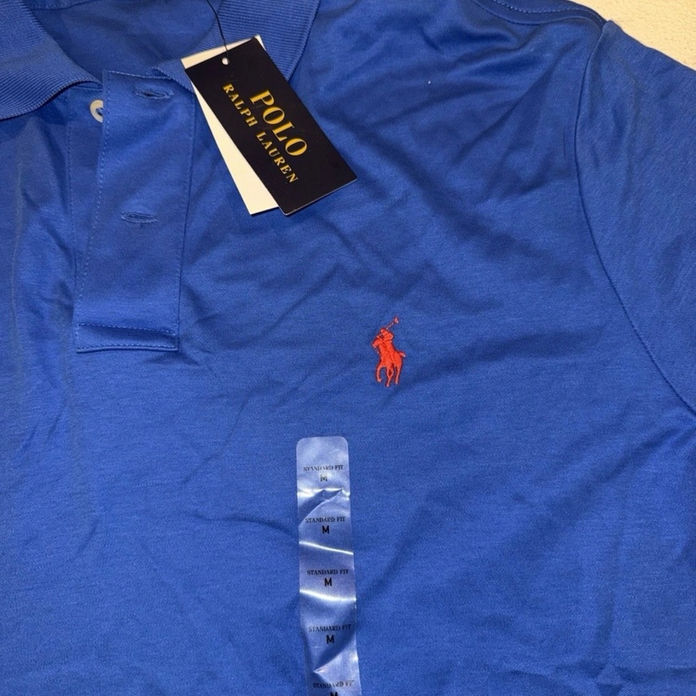 Polo by Ralph Lauren Men's Blue Polo Shirt Size Medium - Picture 3 of 4